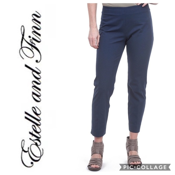 Estelle & Finny Navy Blue Ankle Pants Sz 6 - Picture 1 of 8